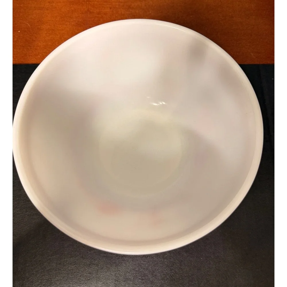 Vintage Pyrex 402 White (red) Milk Glass Mixing Bowl 7.25in